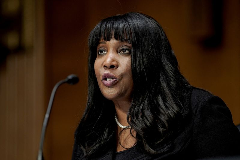 &copy; Reuters. FILE PHOTO: Dr. Lisa DeNell Cook, of Michigan, nominated to be a Member of the Board of Governors of the Federal Reserve System, speaks before a Senate Banking, Housing and Urban Affairs Committee confirmation hearing on Capitol Hill in Washington, D.C., 