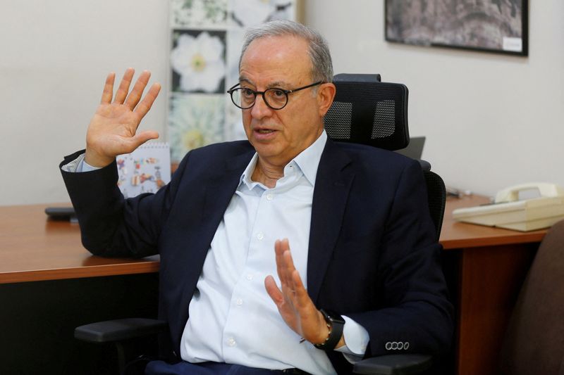 &copy; Reuters. FILE PHOTO: Marwan al-Muasher, a former foreign minister of Jordan, speaks during an interview with Reuters TV in Amman, Jordan August 14, 2020. REUTERS/Muhammad Hamed/File Photo