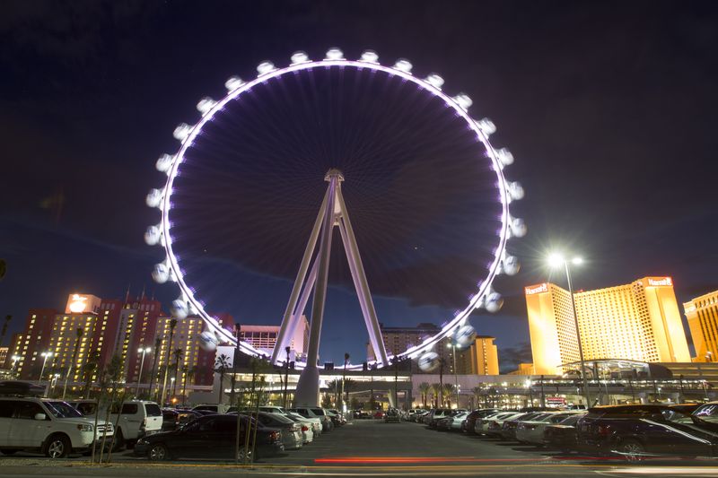 &copy; Reuters. The 550 foot-tall (167.6 m) High Roller observation wheel, the tallest in the world, is the centerpiece of the $550 million Linq project, a retail, dining and entertainment district by Caesars Entertainment Corp, in seen in Las Vegas, Nevada April 9, 2014