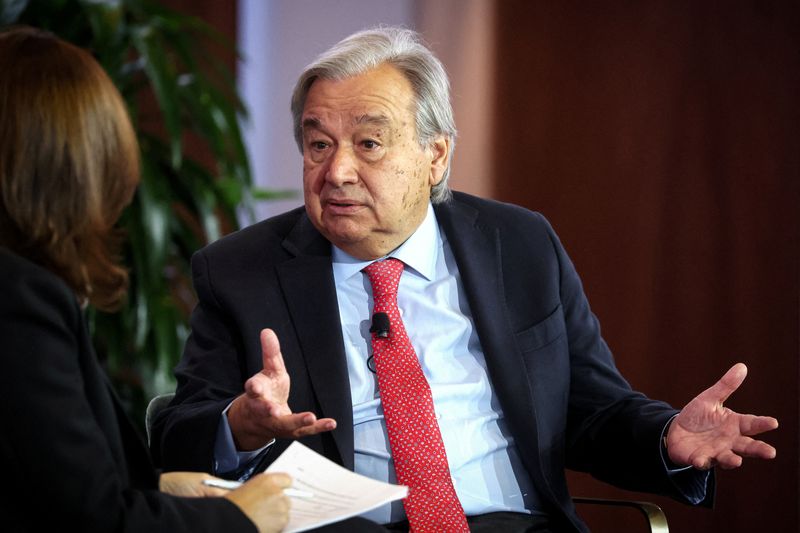 &copy; Reuters. El Secretario General de las Naciones Unidas, Antonio Guterres, habla en el evento ReutersNEXT Newsmaker en Nueva York, Nueva York, Estados Unidos. 8 de diciembre, 2023. REUTERS/Brendan McDermid