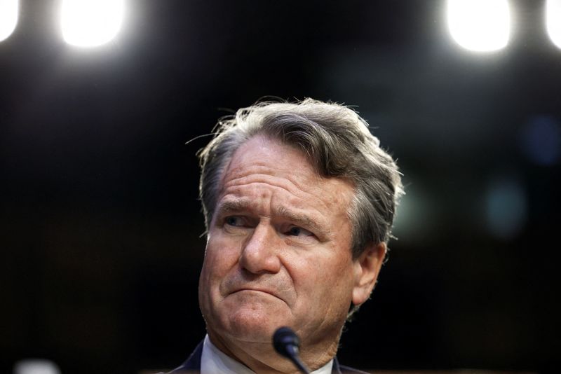 &copy; Reuters. Bank of America Chairman and CEO Brian Moynihan testifies before a Senate Banking, Housing, and Urban Affairs hearing on "Annual Oversight of the Nation's Largest Banks", on Capitol Hill in Washington, U.S., September 22, 2022. REUTERS/Evelyn Hockstein/ F