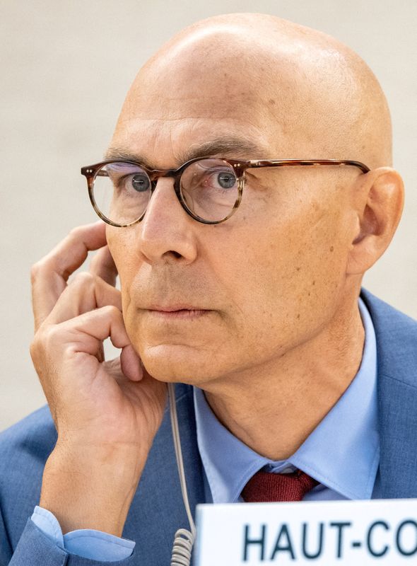 &copy; Reuters. Volker Turk, Haut Commissaire des Nations Unies aux droits de l'homme, assiste au Conseil des droits de l'homme aux Nations Unies à Genève, Suisse. /Photo prise le 11 septembre 2023/REUTERS/Denis Balibouse/