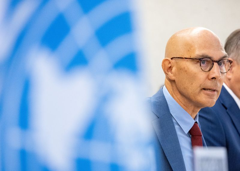 &copy; Reuters. FOTO DE ARCHIVO-Volker Turk, alto comisionado de las Naciones Unidas para los Derechos Humanos, asiste al Consejo de Derechos Humanos en las Naciones Unidas en Ginebra, Suiza. 11 de septiembre de 2023. REUTERS/Denis Balibouse