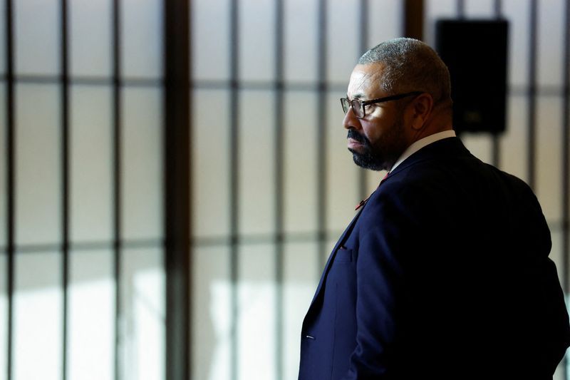 &copy; Reuters. British Foreign Secretary James Cleverly looks on as he gathers for an outreach session during the meetings in Tokyo, Japan, November 8, 2023. REUTERS/Jonathan Ernst/Pool/file photo