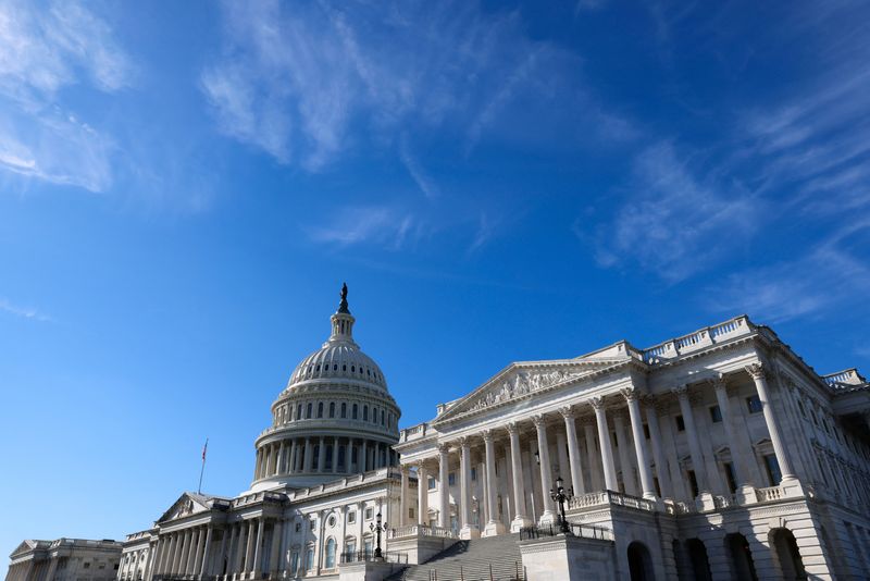 &copy; Reuters. The U.S. Capitol building as lawmakers in the U.S. Congress struggle to reach a deal to head off a looming partial government shutdown less than two weeks away on Capitol Hill in Washington, U.S., November 8, 2023. REUTERS/Julia Nikhinson