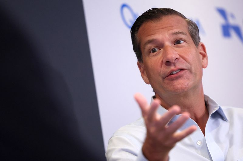 © Reuters. George Lee, co-head of the office of applied innovation for Goldman Sachs, speaks during the ReutersNEXT Newsmaker event in New York City, New York, U.S., November 9, 2023. REUTERS/Brendan McDermid