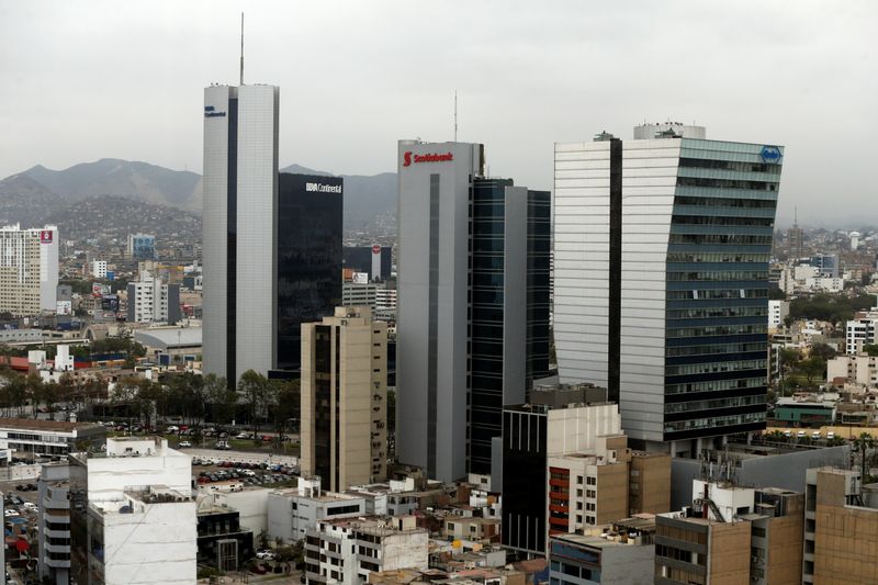 &copy; Reuters. A general View shows San Isidro financial district through a window, in Lima, Peru, November 21, 2017. REUTERS/Mariana Bazo/File Photo