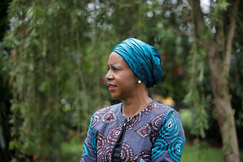 &copy; Reuters. FILE PHOTO: Clementine Nkweta-Salami, then the U.N.'s Refugee Agency (UNHCR) director for East Africa, Horn of Africa and the Great Lakes speaks during an interview with Reuters in Nairobi, Kenya, June 16, 2020. Picture taken June 16, 2020. REUTERS/Baz Ra