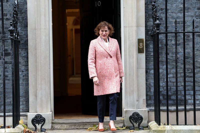 &copy; Reuters. Britain's newly appointed Health Secretary Victoria Atkins walks outside 10 Downing Street, in London, Britain November 13, 2023. REUTERS/Suzanne Plunkett