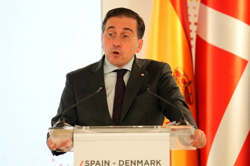 &copy; Reuters. القائم بأعمال وزير الخارجية الإسباني خوسيه مانويل ألباريس يتحدث خلال قمة أعمال في كوبنهاجن يوم 7 نوفمبر تشرين الثاني 2023. صورة لرويترز لا يسم