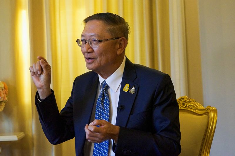 © Reuters. Prommin Lertsuridej, Secretary General to Prime Minister Srettha Thavisin, speaks during an interview with Reuters at Government House in Bangkok, Thailand, November 14, 2023. REUTERS/Devjyot Ghoshal