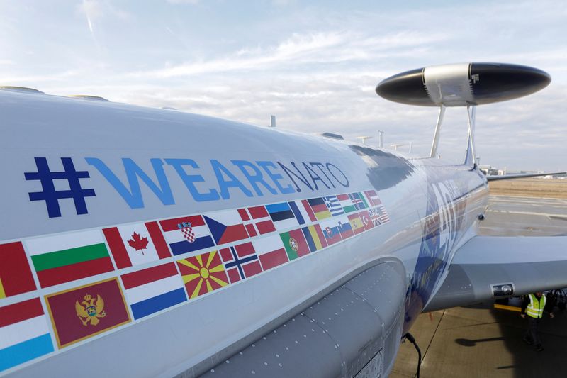 &copy; Reuters. FILE PHOTO: A NATO AWACS surveillance plane is parked at the Romanian Air Force 90th Airlift Base, in Otopeni, Ilfov, Romania, January 17, 2023. Inquam Photos/George Calin via REUTERS/File photo