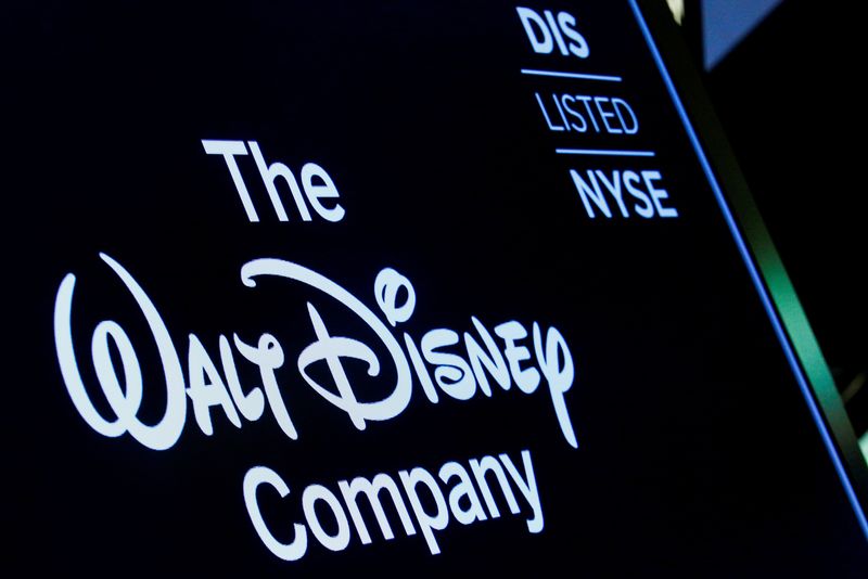 &copy; Reuters. FILE PHOTO: A screen shows the logo and a ticker symbol for The Walt Disney Company on the floor of the New York Stock Exchange (NYSE) in New York, U.S., December 14, 2017. REUTERS/Brendan McDermid