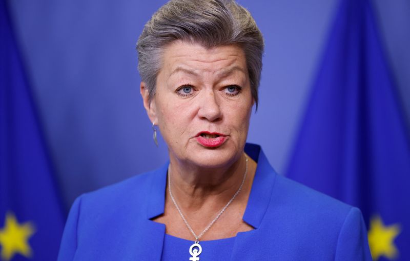 &copy; Reuters. Ylva Johansson, commissaire européenne aux Affaires intérieures. /Photo prise le 19 janvier 2023/REUTERS/Johanna Geron
