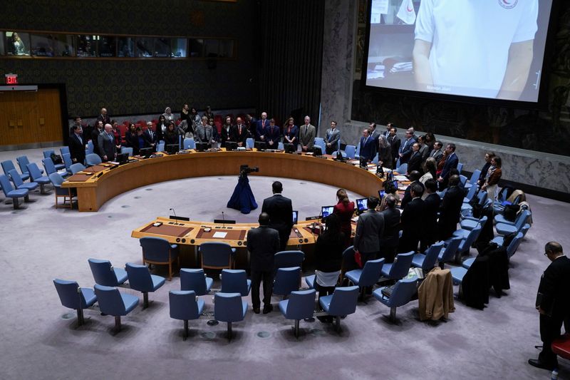 &copy; Reuters. مندوبون خلال اجتماع لمجلس الأمن التابع للأمم المتحدة في نيويورك يوم العاشر من نوفمبر تشرين الثاني 2023. تصوير: ديفيد ديلجادو - رويترز.