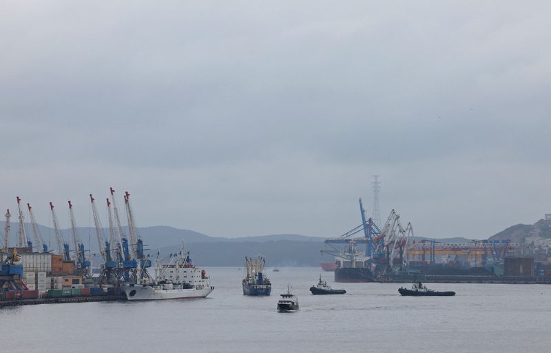 © Reuters. A view shows ships in the far eastern port of Vladivostok, Russia September 10, 2023. REUTERS/Evgenia Novozhenina/File photo