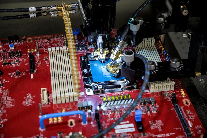 &copy; Reuters. A close-up view of the probe station that is being used to test the Azure Cobalt chip at Microsoft's lab in Redmond, Washington is seen in this undated handout photo obtained by Reuters on November 13, 2023. Courtesy of Microsoft/Handout via REUTERS  