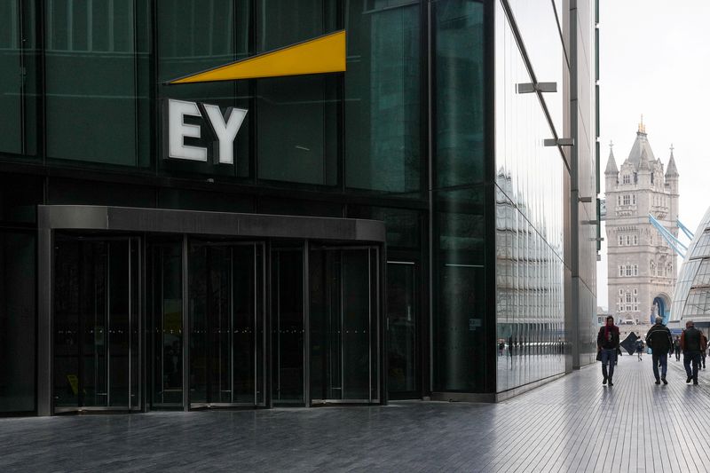&copy; Reuters. A general view of Ernst & Young Global Limited Headquarters in London in London, Britain April 15, 2023. REUTERS/Maja Smiejkowska/File Photo