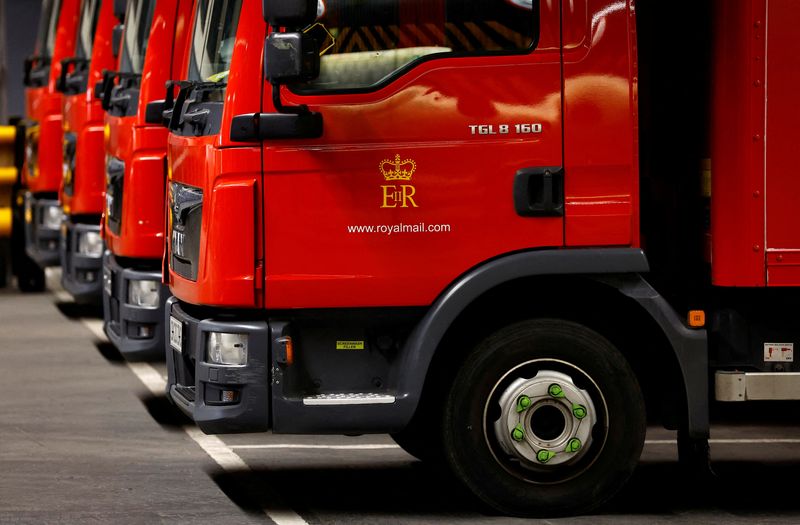 &copy; Reuters. FILE PHOTO: A Royal Mail sign is pictured on a delivery lorry at the Mount Pleasant mail centre in London, Britain, February 2, 2023.  REUTERS/Peter Cziborra/File Photo