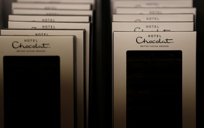 &copy; Reuters. Hotel Chocolat products are seen on sale at Rabot 1745, in London, Britain December 1, 2017. Picture taken December 1, 2017.  REUTERS/Peter Nicholls/File Photo