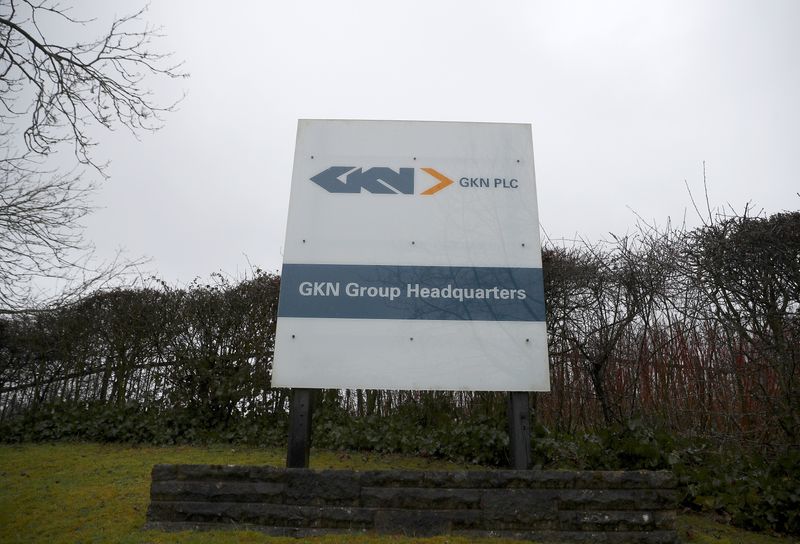 &copy; Reuters. Branding is seen outside the headquarters of GKN in Redditch, Britain, March 12, 2018. REUTERS/Hannah McKay/File Photo