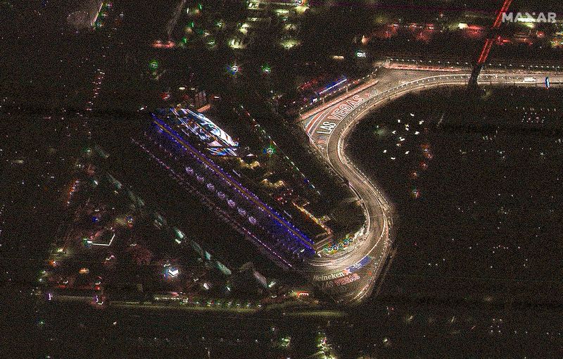 &copy; Reuters. Night satellite imagery of Las Vegas during preparation for Formula 1 Grand Prix, in Las Vegas, U.S., November 14, 2023. Maxar Technologies/Handout via REUTERS