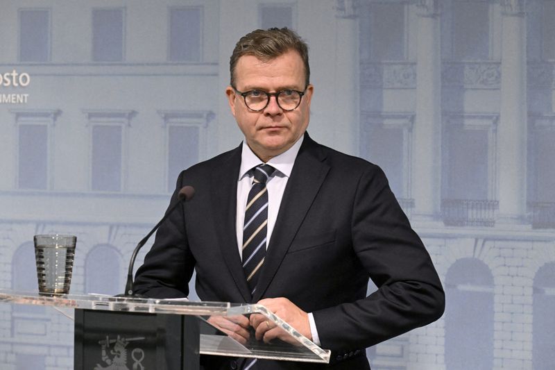 &copy; Reuters. بيتري أوربو رئيس وزراء فنلندا خلال مؤتمر صحفي في هلسنكي في العاشر من أكتوبر تشرين الأول 2023. صورة لرويترز من وكالة ليهتيكوفا المصورة. يحظر إع