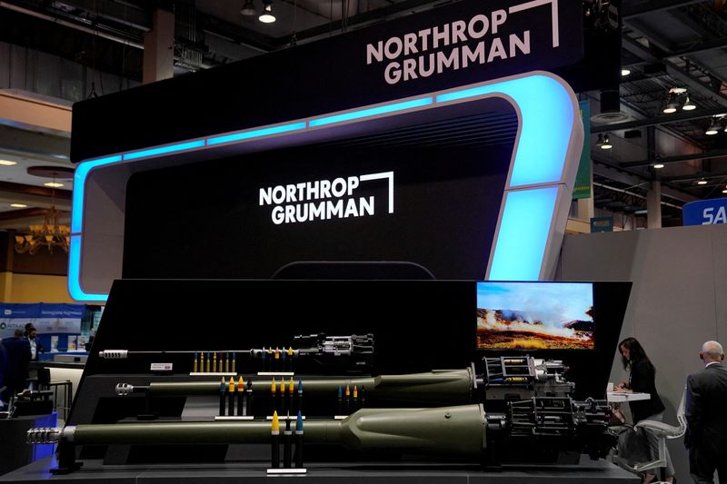 &copy; Reuters. FILE PHOTO: Bushmaster Chain Guns manufactured by Northrop Grumman are displayed during the Association of the United States Army (AUSA) Global Force Symposium & Exposition in Huntsville, Alabama, U.S. March 28, 2023.  REUTERS/Cheney Orr/File Photo