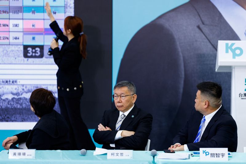 &copy; Reuters. Taiwan People's Party Chairman Ko Wen-je reacts during a press event with the media in Taipei, Taiwan November 18, 2023. REUTERS/Ann Wang
