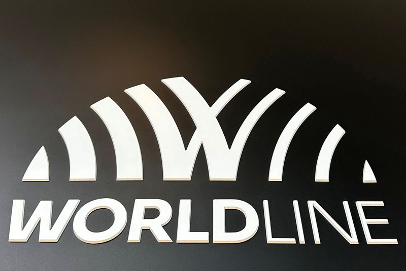 &copy; Reuters. Le logo de Worldline au siège de la société dans le quartier de La Défense, près de Paris, France. /Phopto prise le 26 octobre 2023/REUTERS/Gonzalo Fuentes