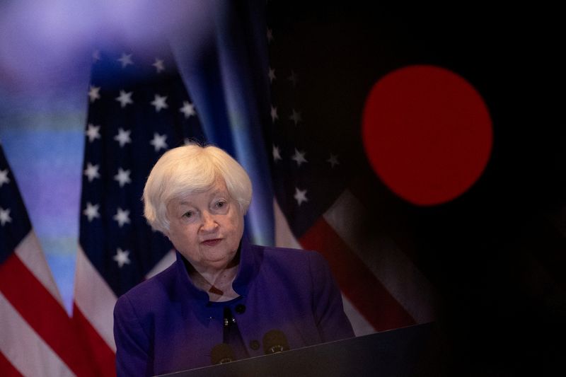 &copy; Reuters. FILE PHOTO: U.S. Treasury Secretary Janet Yellen attends a press conference after a meeting with Chinese Vice Premier He Lifeng, ahead of a U.S.-hosted APEC (Asia-Pacific Economic Cooperation) Summit in San Francisco, California, U.S., November 10, 2023. 