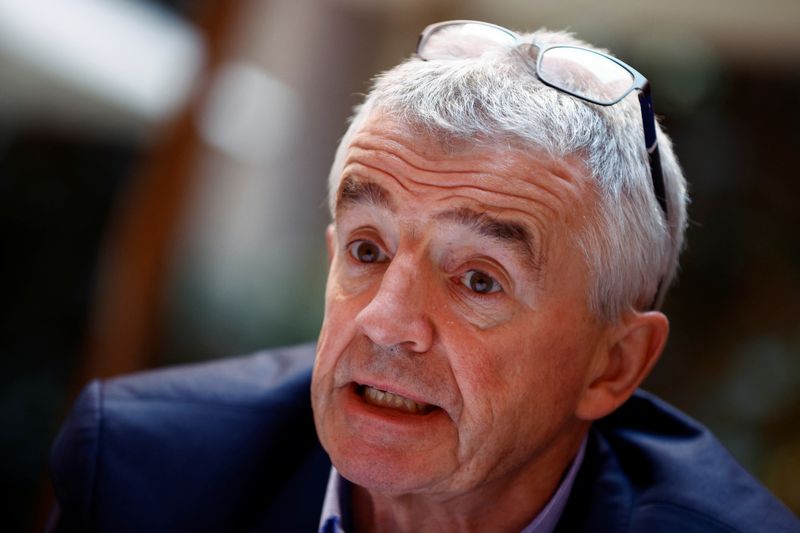 &copy; Reuters. Ryanair CEO Michael O'Leary speaks during an interview with Reuters in Rome, Italy, January 12, 2023. REUTERS/Guglielmo Mangiapane/File Photo