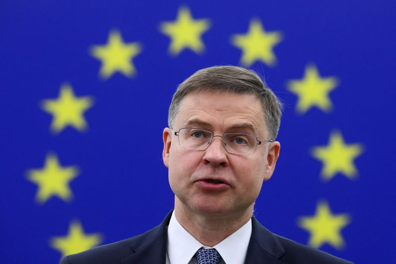 &copy; Reuters. Vice-presidente executivo da Comissão Europeia Valdis Dombrovskis
 13/6/2023    REUTERS/Yves Herman