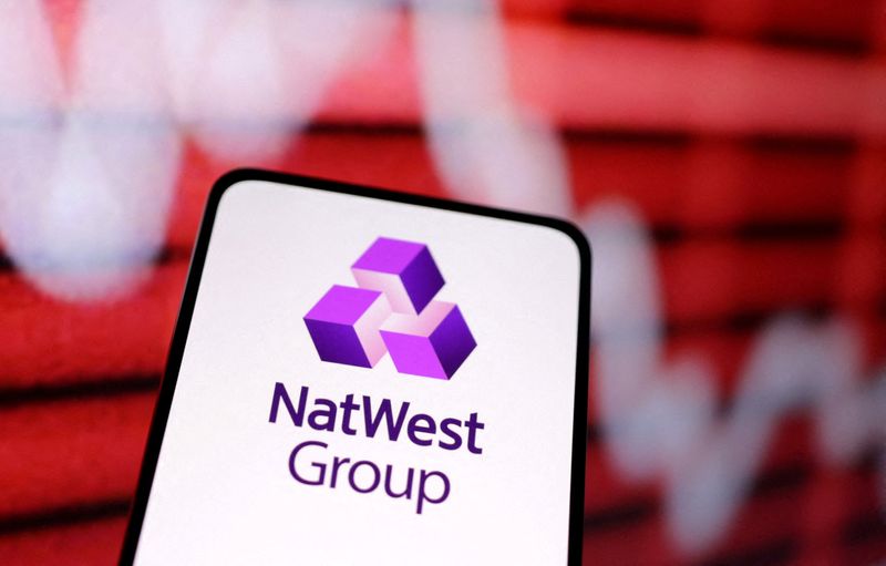 &copy; Reuters. FILE PHOTO: NatWest Group bank logo and decreasing stock graph are seen in this illustration taken March 12, 2023. REUTERS/Dado Ruvic/Illustration/File Photo