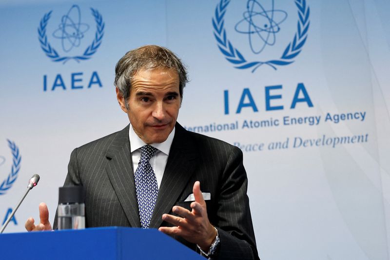 &copy; Reuters. Director General of the International Atomic Energy Agency (IAEA) Rafael Grossi holds a press conference on the opening day of a quarterly meeting of the agency's 35-nation Board of Governors in Vienna, Austria, November 22, 2023. REUTERS/Lisa Leutner