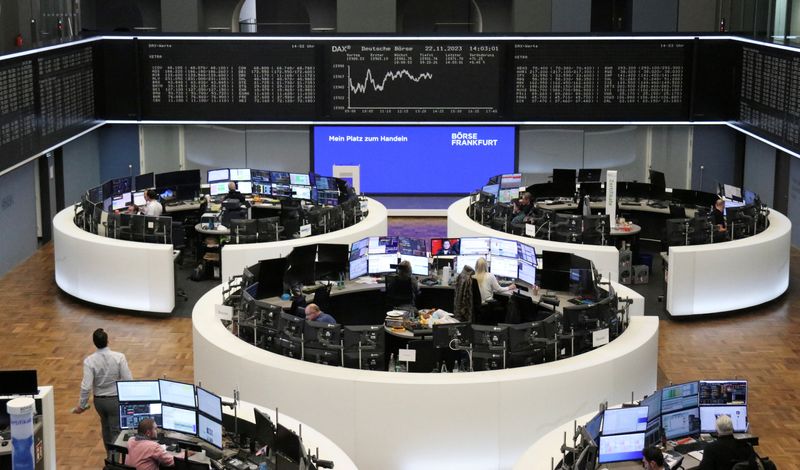 &copy; Reuters. L'indice allemand DAX à la bourse de Francfort, Allemagne. /Photo prise le 22 novembre 2023/REUTERS