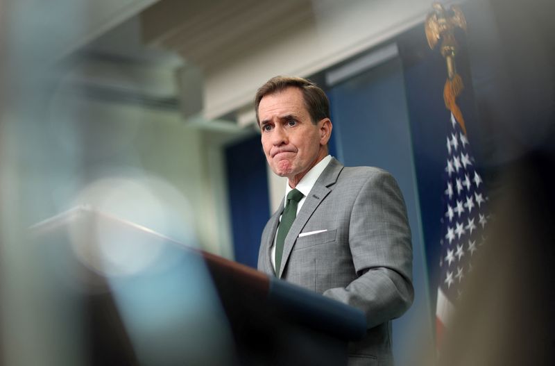 &copy; Reuters. جون كيربي المتحدث باسم الأمن القومي الأمريكي في إفادة صحفية داخل البيت الأبيض بواشنطن في الثامن  من نوفمبر تشرين الثاني 2023 . تصوير : ليا ميلي
