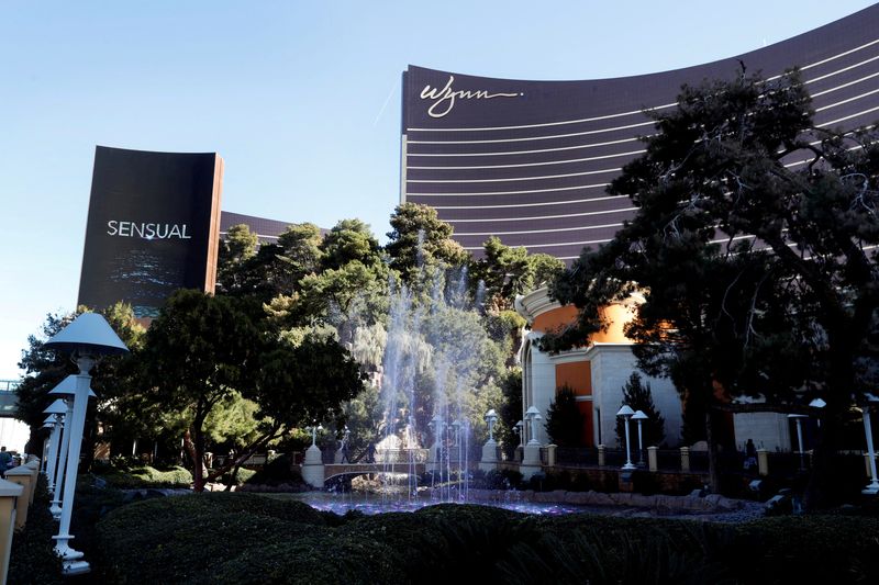 &copy; Reuters. FILE PHOTO: An exterior view Wynn hotel-casino in Las Vegas, Nevada, U.S., February 7, 2018.   REUTERS/Steve Marcus//File Photo