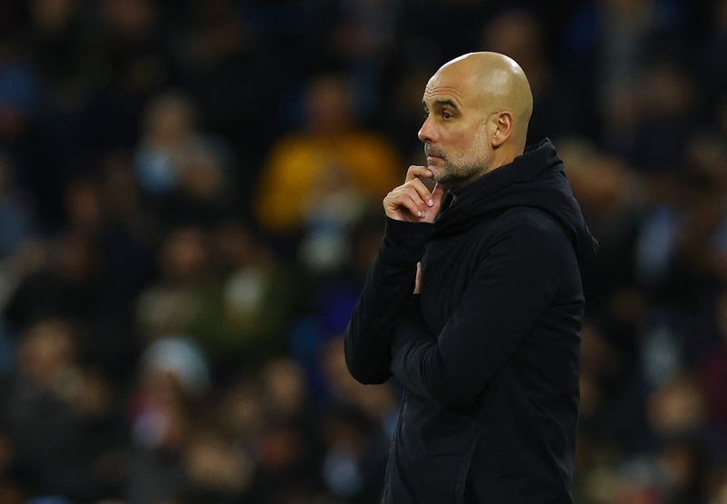 &copy; Reuters. Soccer Football - Champions League - Group G - Manchester City v BSC Young Boys - Etihad Stadium, Manchester, Britain - November 7, 2023 Manchester City manager Pep Guardiola REUTERS/Molly Darlington/ File photo