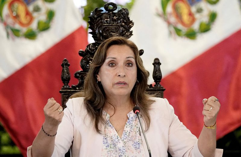 &copy; Reuters. Presidente do Peru, Dina Boluarte
29/12/2022
REUTERS/Angela Ponce