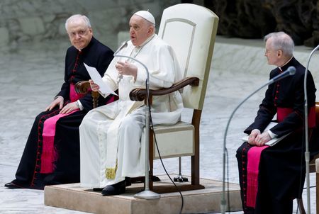 Pope says he is 'still not well' in first appearance since cancelling Dubai trip By Reuters