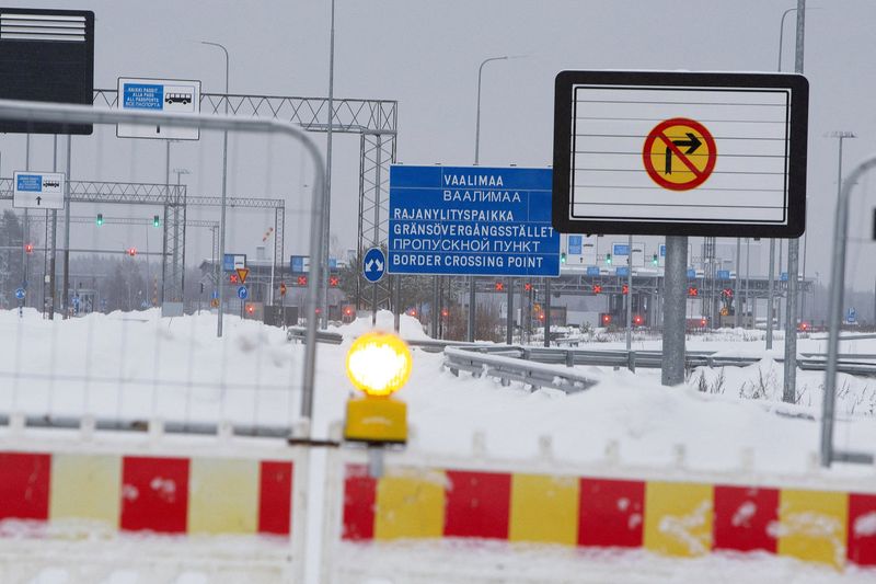 &copy; Reuters. Frontera cerrada de Vaalimaa entre Finlandia y Rusia, en Virolahti, Finlandia. 29 noviembre 2023. Lehtikuva/Lauri Heino/vía Reuters
