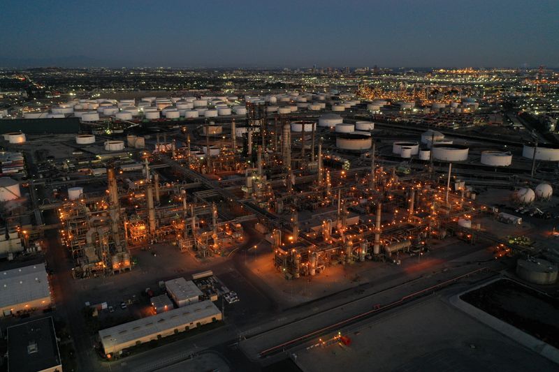 &copy; Reuters. FILE PHOTO: A general view of the Phillips 66 Company's Los Angeles Refinery, which processes domestic & imported crude oil into gasoline, aviation and diesel fuels, in Carson, California, U.S., March 11, 2022. Picture taken March 11, 2022. Picture taken 