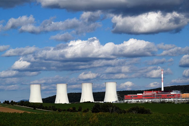 &copy; Reuters. FILE PHOTO: A view shows cooling towers for new third unit at the Mochovce Nuclear Power Plant, in Mochovce, Slovakia, September 12, 2022. REUTERS/Radovan Stoklasa/File Photo