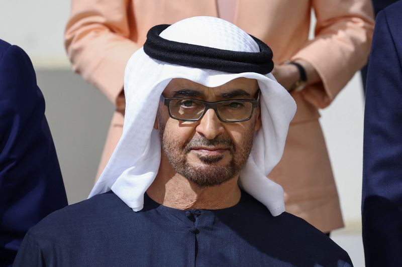 &copy; Reuters. رئيس الإمارات العربية المتحدة الشيخ محمد بن زايد خلال مؤتمر الأمم المتحدة المعني بالمناخ (كوب28) في دبي يوم الجمعة. تصوير: عمرو الفقي - رويترز.