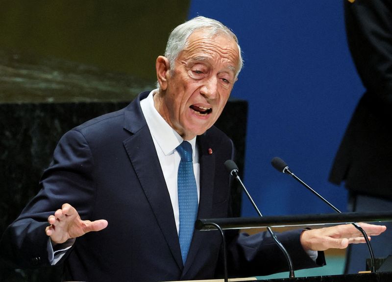 &copy; Reuters. FILE PHOTO: Portugal's President Marcelo Rebelo de Sousa addresses the 78th Session of the U.N. General Assembly in New York City, U.S., September 19, 2023.  REUTERS/Brendan McDermid/File Photo