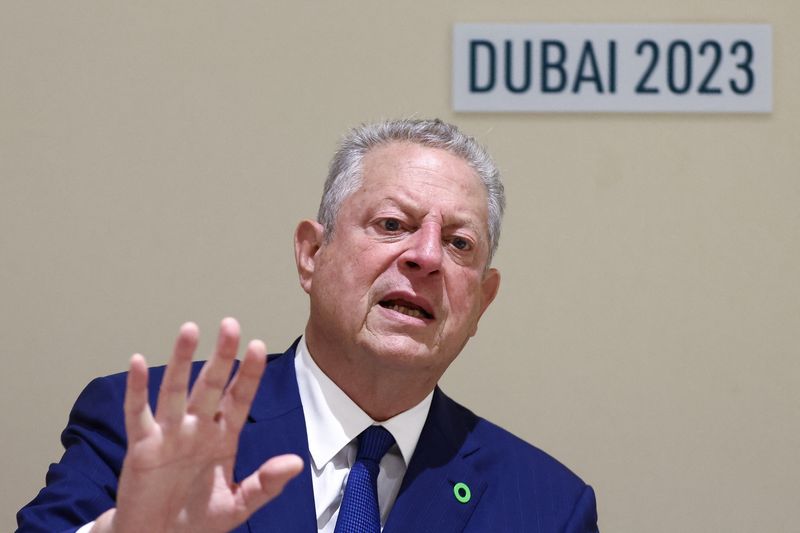 &copy; Reuters. Former U.S. Vice President Al Gore speaks during an interview with Reuters at the United Nations Climate Change Conference (COP28), in Dubai, United Arab Emirates, December 3, 2023. REUTERS/Amr Alfliky