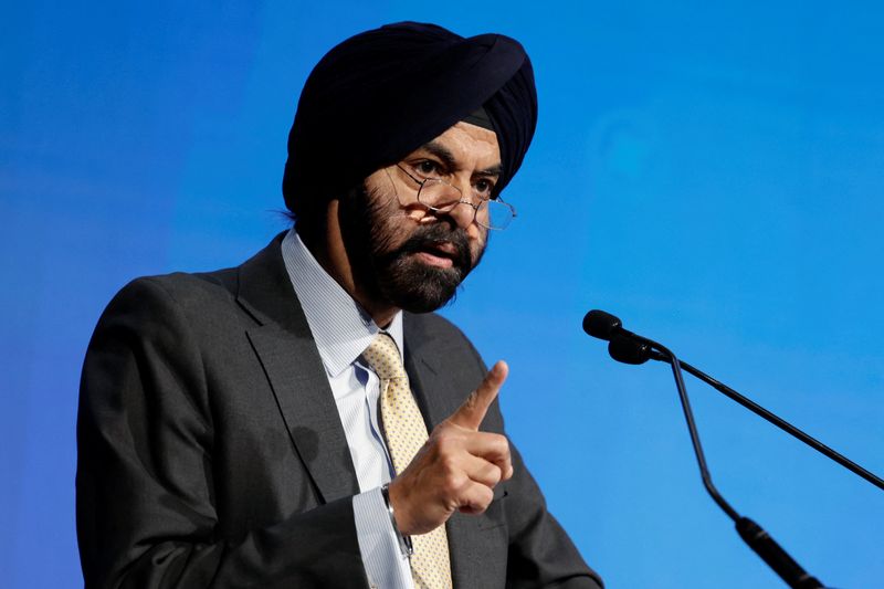 &copy; Reuters. FILE PHOTO: World Bank President Ajay Banga speaks on the second day of the annual meeting of the International Monetary Fund and the World Bank, in Marrakech, Morocco, October 10, 2023. REUTERS/Susana Vera