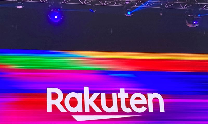 &copy; Reuters.  The logo of Rakuten is pictured in Yokohama, Kanagawa, Japan, Aug 2, 2023. REUTERS/Miho Uranaka/File Photo