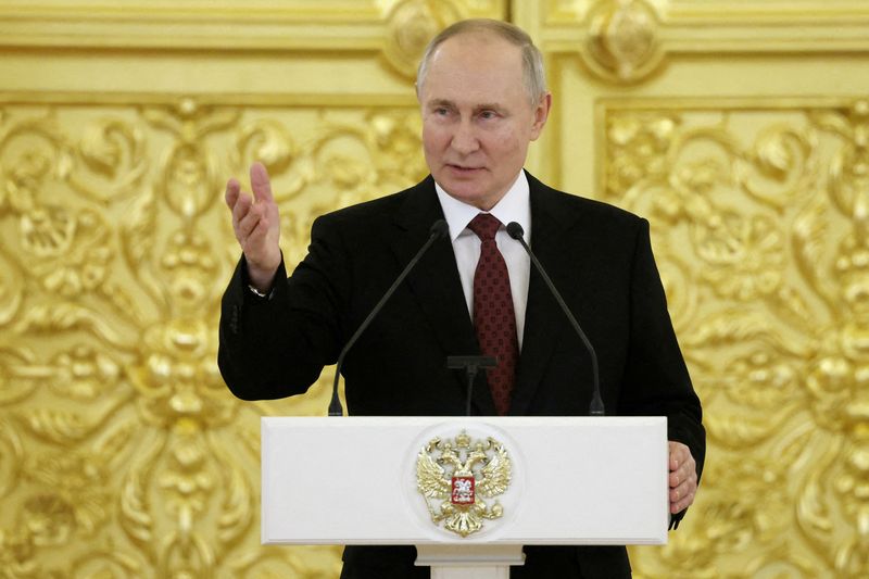 &copy; Reuters. Presidente da Rússia, Vladimir Putin, durante cerimônia no Kremlin
04/12/2023 Sputnik/Vyacheslav Prokofyev/Pool via REUTERS